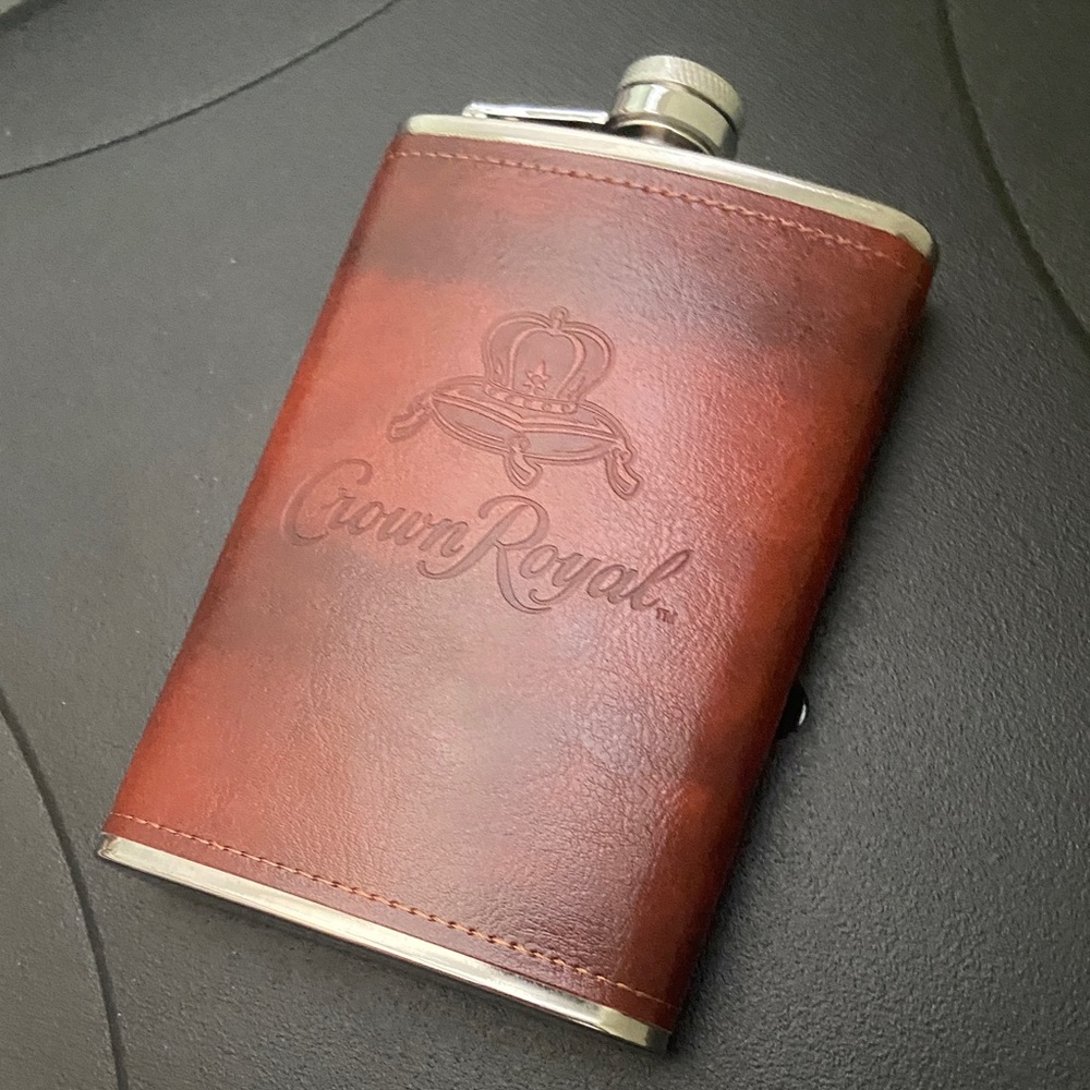 Crown Royal Brown Leather Flask